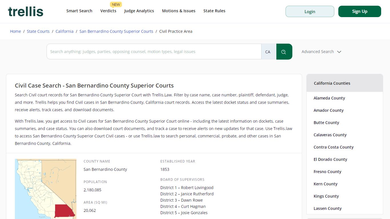 Civil Case Search - San Bernardino County Superior Courts